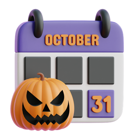 Calendário de Halloween  3D Icon