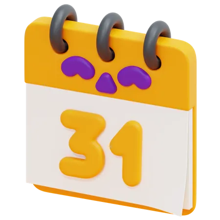 Calendário de Halloween  3D Icon