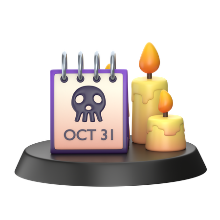 Calendário de Halloween  3D Icon