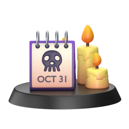 Calendário de Halloween  3D Icon