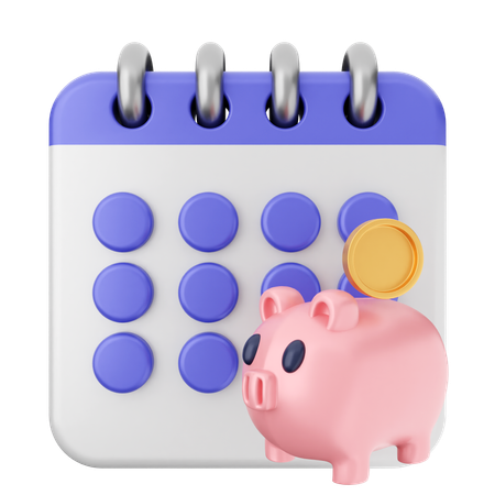 Calendario de inversiones  3D Icon