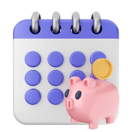 Calendario de inversiones  3D Icon