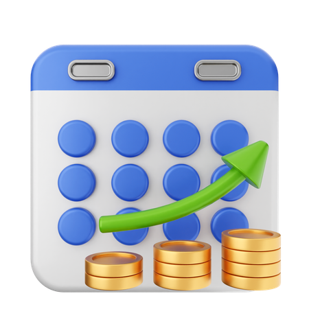 Calendario de inversiones  3D Icon