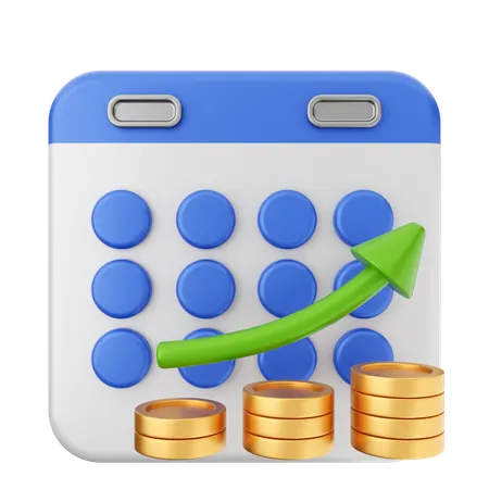 Calendario de inversiones  3D Icon