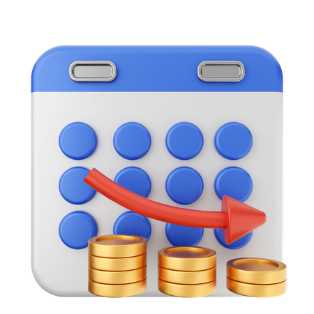 Calendario de inversiones  3D Icon