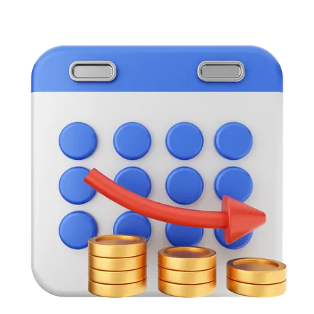 Calendario de inversiones  3D Icon