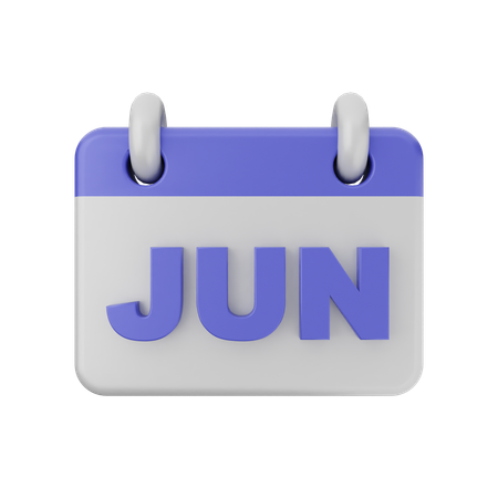 Calendário de junho  3D Icon