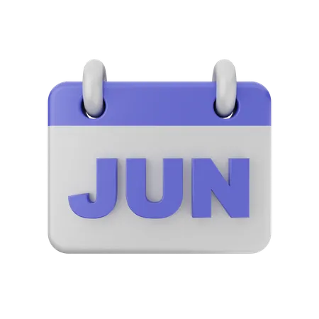 Calendário de junho  3D Icon