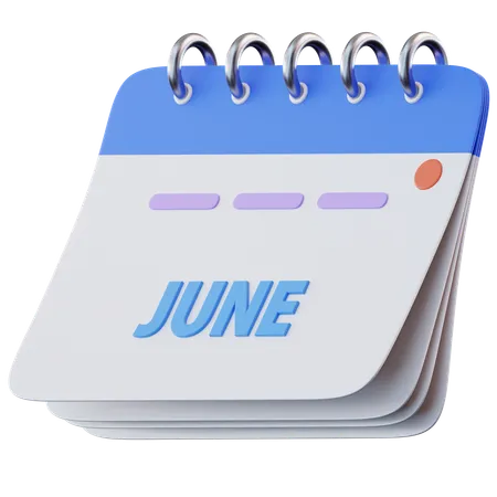 Calendário de junho  3D Icon