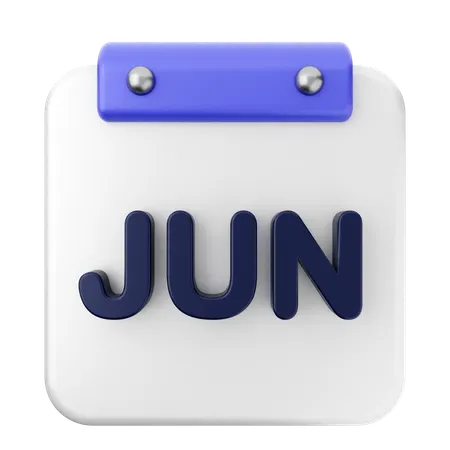 Calendário de junho  3D Icon
