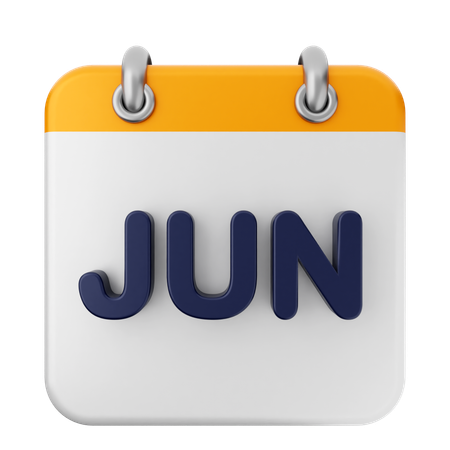 Calendário de junho  3D Icon