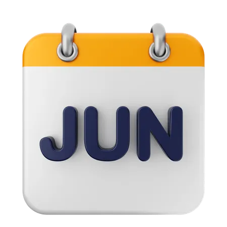 Calendário de junho  3D Icon