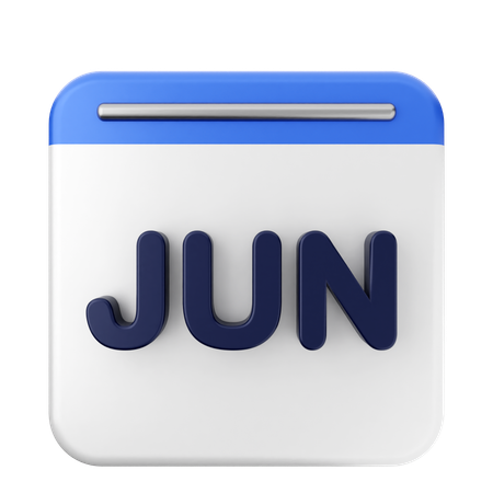 Calendário de junho  3D Icon