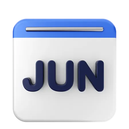 Calendário de junho  3D Icon
