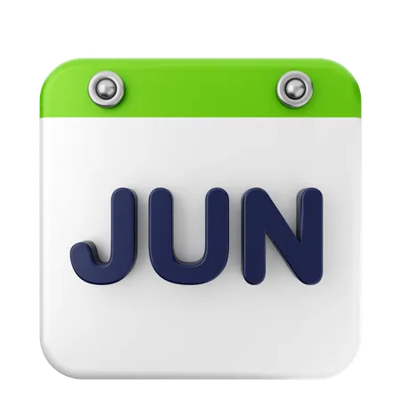 Calendário de junho  3D Icon