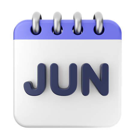 Calendário de junho  3D Icon