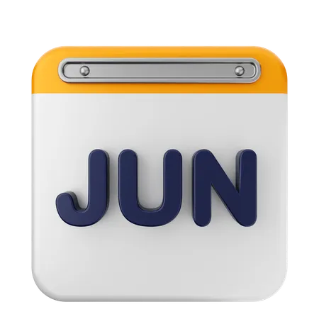 Calendário de junho  3D Icon