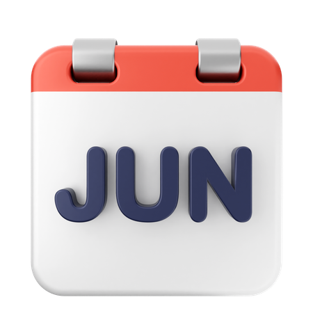 Calendário de junho  3D Icon