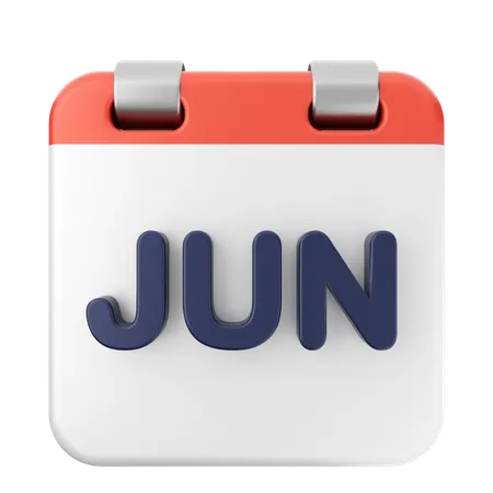 Calendário de junho  3D Icon