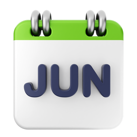 Calendário de junho  3D Icon