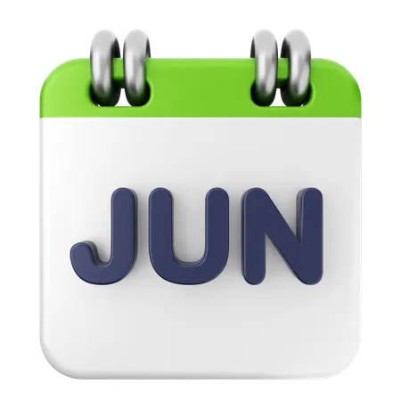 Calendário de junho  3D Icon