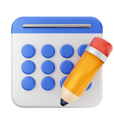 Calendario lapiz  3D Icon