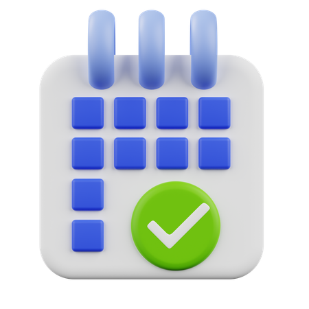 Calendário de lista de verificação  3D Icon