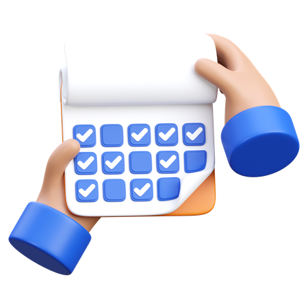 Calendario de mano  3D Icon