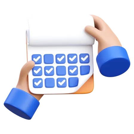 Calendario de mano  3D Icon