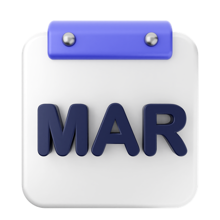 Calendário de março  3D Icon