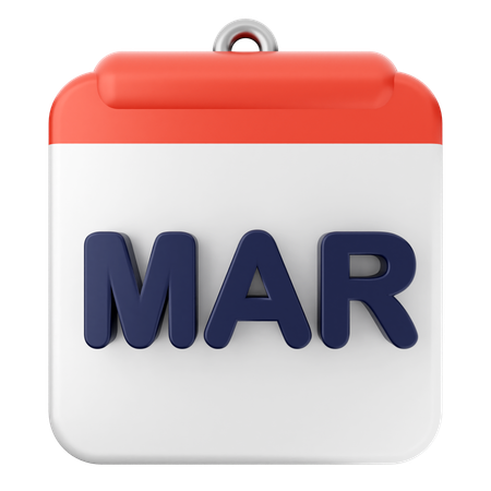 Calendário de março  3D Icon