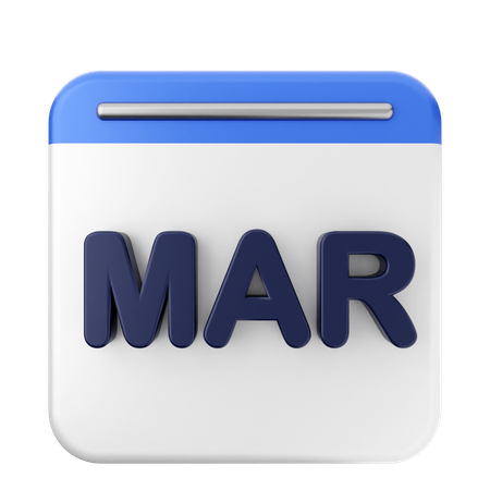 Calendário de março  3D Icon