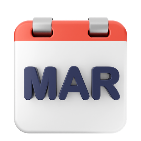 Calendário de março  3D Icon