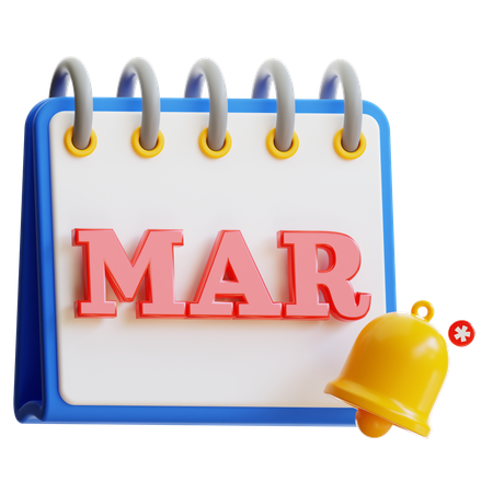 Calendario de marzo  3D Icon