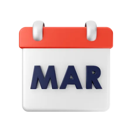 Calendario de marzo  3D Illustration