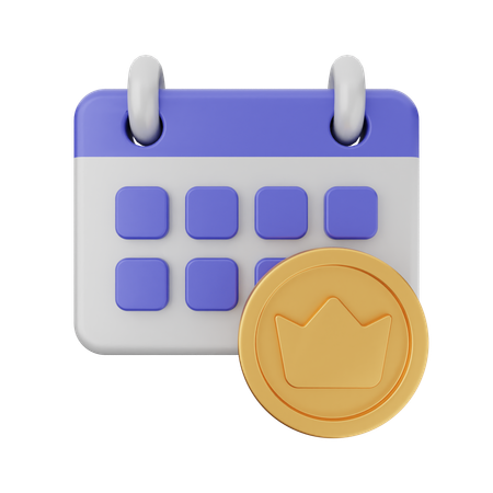 Calendário de moedas  3D Icon