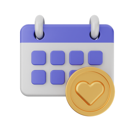 Calendário de moedas  3D Icon