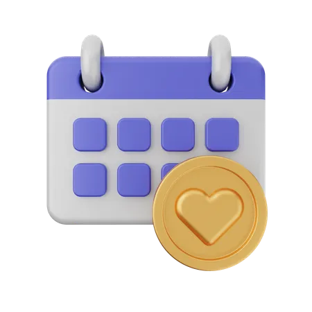 Calendário de moedas  3D Icon