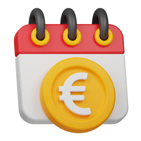 Calendário de moedas de euro  3D Icon