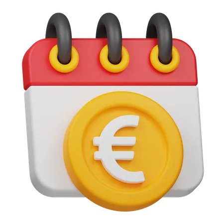 Calendário de moedas de euro  3D Icon