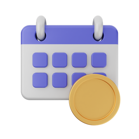 Calendario de monedas  3D Icon