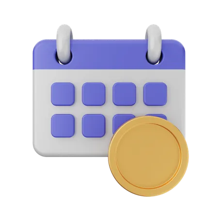 Calendario de monedas  3D Icon