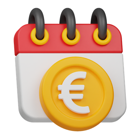 Calendario de monedas de euro  3D Icon