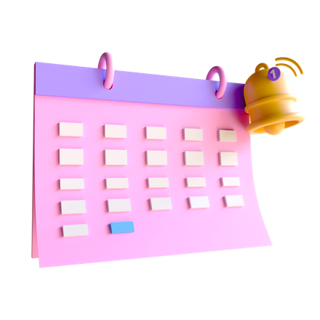 Calendario de notificaciones  3D Illustration