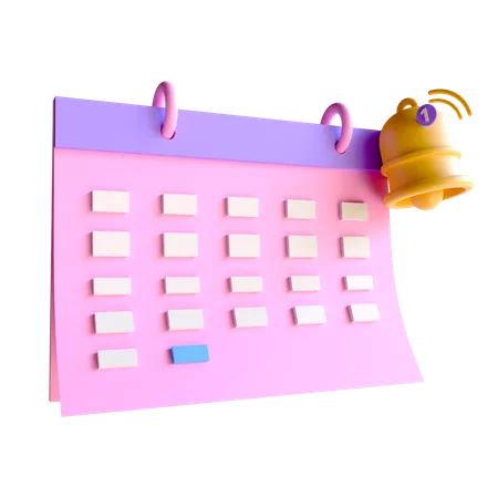 Calendario de notificaciones  3D Illustration