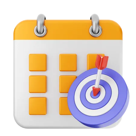 Calendario objetivo  3D Icon