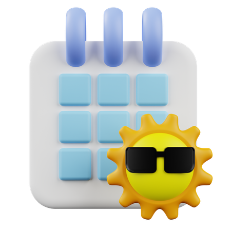 Calendário de óculos de sol  3D Icon