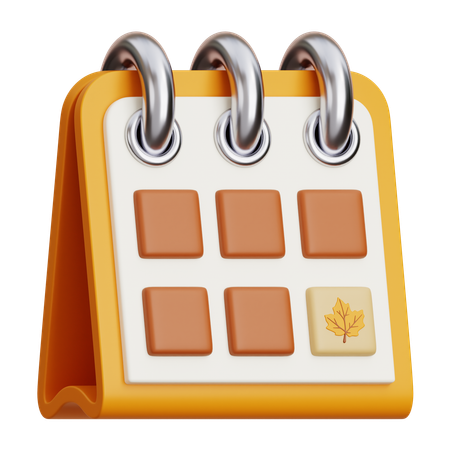 Calendário de outono  3D Icon