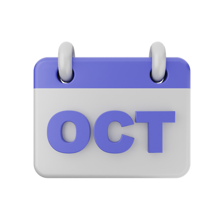 Calendário de outubro  3D Icon