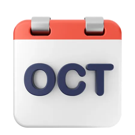 Calendário de outubro  3D Icon